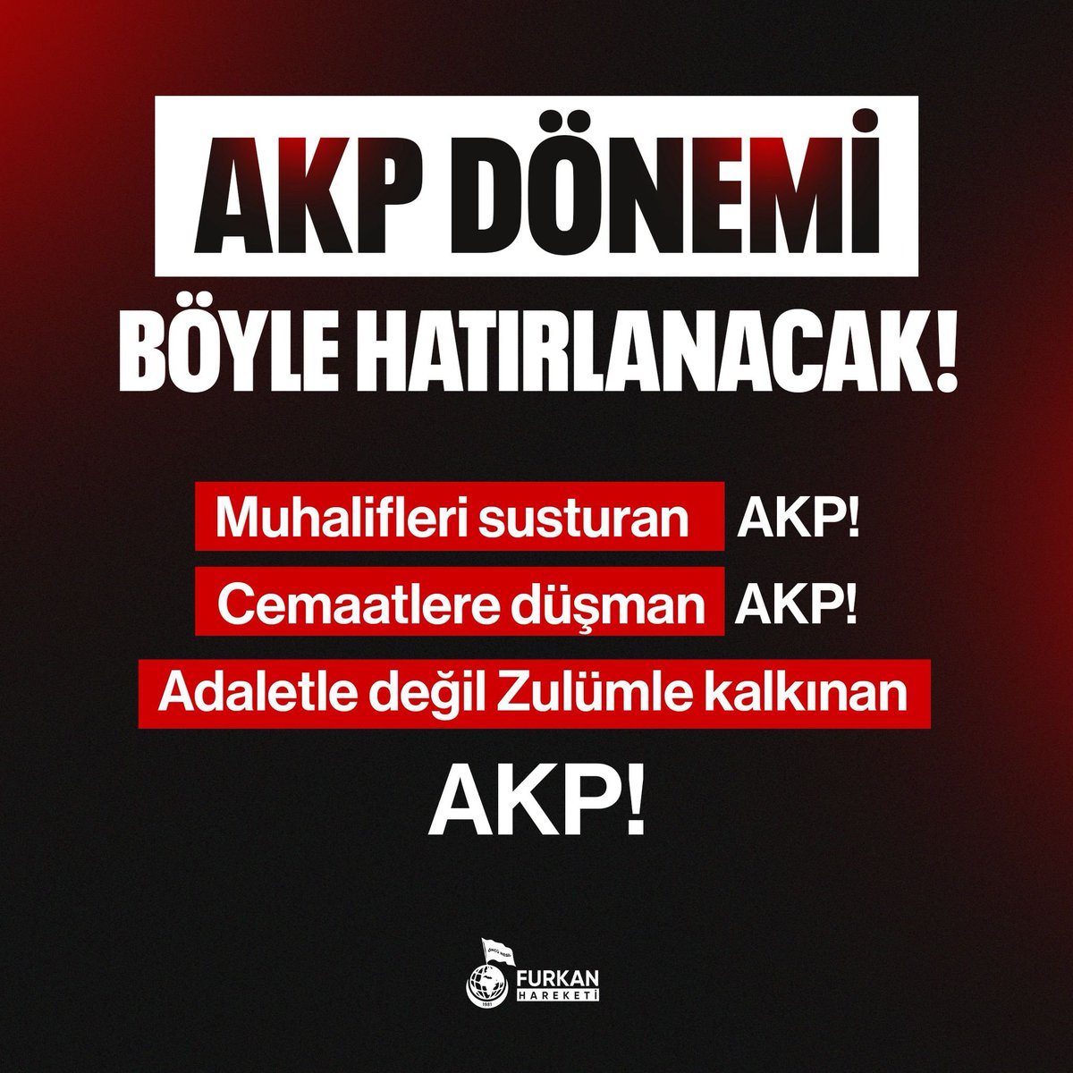 ar98888467's tweet photo. Talimat Saraydan
Zulümle KalkınmaPartisi
28Şubat DevamEdiyor https://t.co/R1VScw6svP