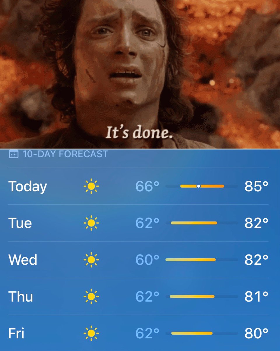 americanamemes's tweet photo. The LA heatwave is officially over (until September): https://t.co/X1dVJEVAGF