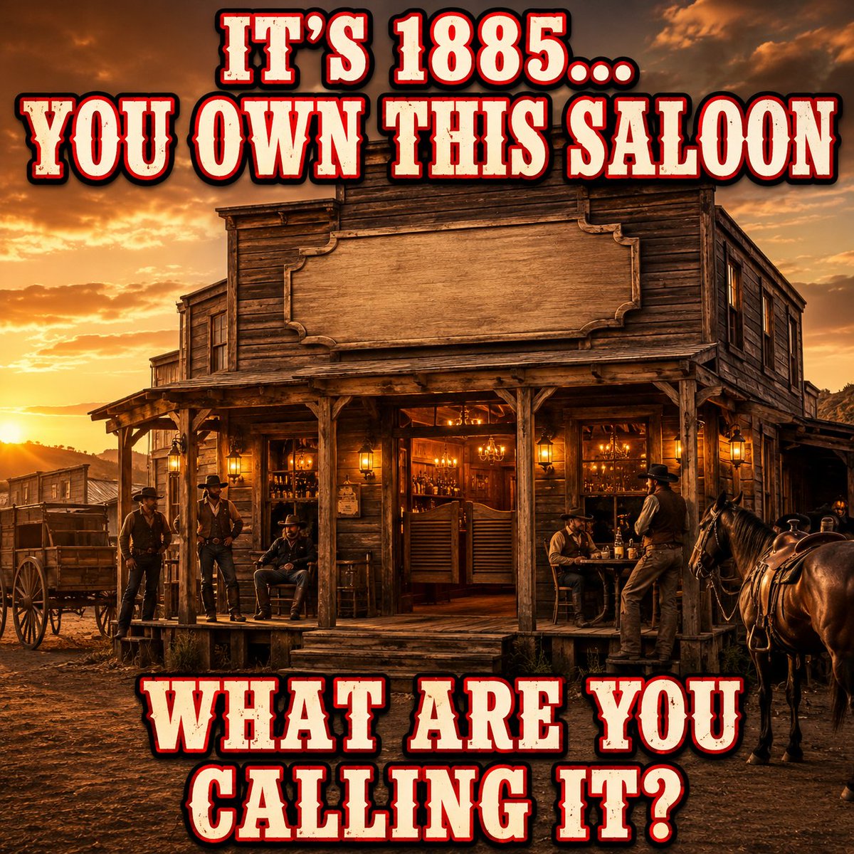 AmericaUntoldYT's tweet photo. It’s 1885… You Own This Saloon 🤠 What Are You Calling It?

#WildWest #OldWest #WesternHistory #CowboyLife #AmericanHistory https://t.co/ORVhEwzmlK