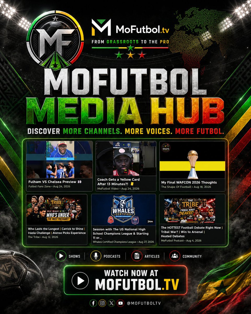 Mo_futbol's tweet photo. 🔥 Weekly Drop!
Top-class futbol voices doing great work and deserving way more eyes on them. Go show them some love and hit that follow ASAP! ⚽️🌍

@Patrickchito | @Theadams_ | @KevinWh2901930 | @afri0cans
More friends. More channels. More futbol. 🔥
Who should join the MoFutbol Media Hub next?