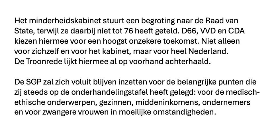 chris_stoffer's tweet photo. Lees hier mijn reactie op de begrotingsroute van D66, VVD en CDA. ⬇️ https://t.co/REjWq42QOM