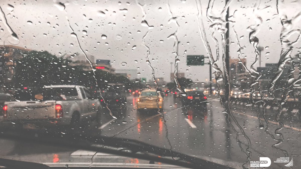 MiamiDadeEM's tweet photo. Before you head out, know what’s around you.

Heavy rain can quickly overwhelm drainage systems and create localized flooding.

Make these habits part of your rainy-day routine:
Know your flood-prone areas.
Check your route before leaving.
Never drive through flooded roads.
Give yourself extra travel time.
Stay informed as conditions change.

When water covers the road, Turn Around, Don’t Drown.

#BeWeatherReady #MiamiDadeEM #OurCounty