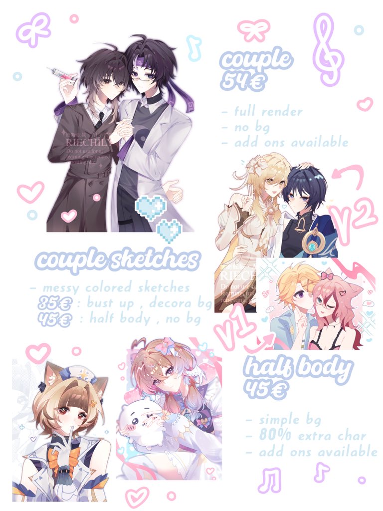 riechily's tweet photo. 🌈 с♡ммs open !!  𓂂 ֯   𐔌 ꒰ ♡︎  .

updated my pricing sheet alongside some new services , thank you for the interest !! get your slot on vgen 〜 ( ⸝⸝ɞ̴̶̷ ⩊ ɞ̴̶̷  ྀི  )

⤷  https://t.co/sOq4zPjlau .ᐟ  ✨ https://t.co/3rR9o5UujM