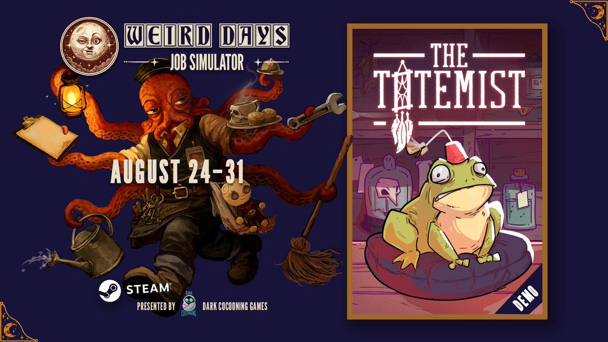 ShutinStudio's tweet photo. Final day of #WeirdDays and The Totemist is still open for business.
Come run a tiny occult workshop, deal with suspicious customers, and make strange items in a town where nothing feels entirely normal.
Demo on Steam.
https://t.co/dPjL2TUnqr
#WeirdDaysJobSimulator2026 https://t.co/10eqawfENi