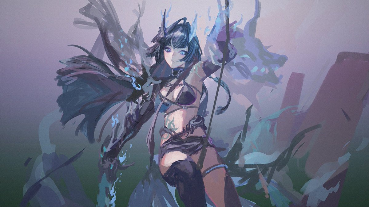 h9733ro's tweet photo. holiday sketch
character from Duet Night Abyss, I really like her design 🥹 https://t.co/LpNpE0YICq