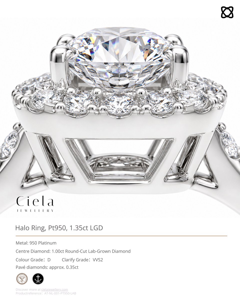CielaJewellery's tweet photo. A classic, illuminated.

The Halo Ring pairs an IGI-certified round brilliant diamond with a cushion-shaped halo and pavé-set shoulders, all crafted in PT950 platinum.

Available in 1.00ct and 2.00ct.

https://t.co/CVjaVecAIZ https://t.co/IhT8gQLtSQ