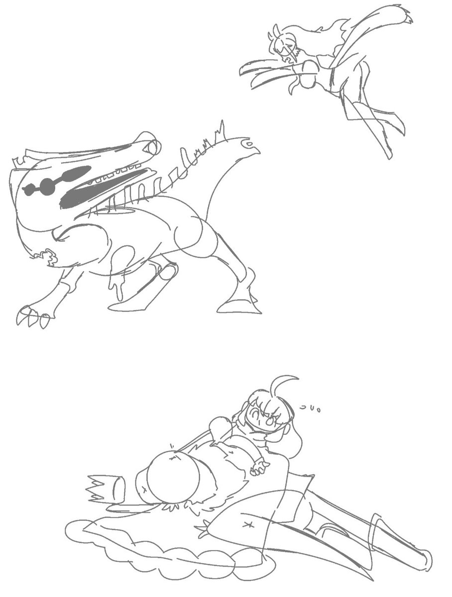 Medrako1's tweet photo. "Let the king deal with this pusillanimous fellow."
A few moments later..
#oc #spinosaurus #orifure #tyrannosaurusrex #kemonofriends #ligre #bluepenguin #cellien #スピノサウルス #オリフレ #ティラノサウルス・レックス #けもの耳 #けものフレンズ #ライガー #ブルーペンギン #セルリアン https://t.co/zAokaTNfxJ