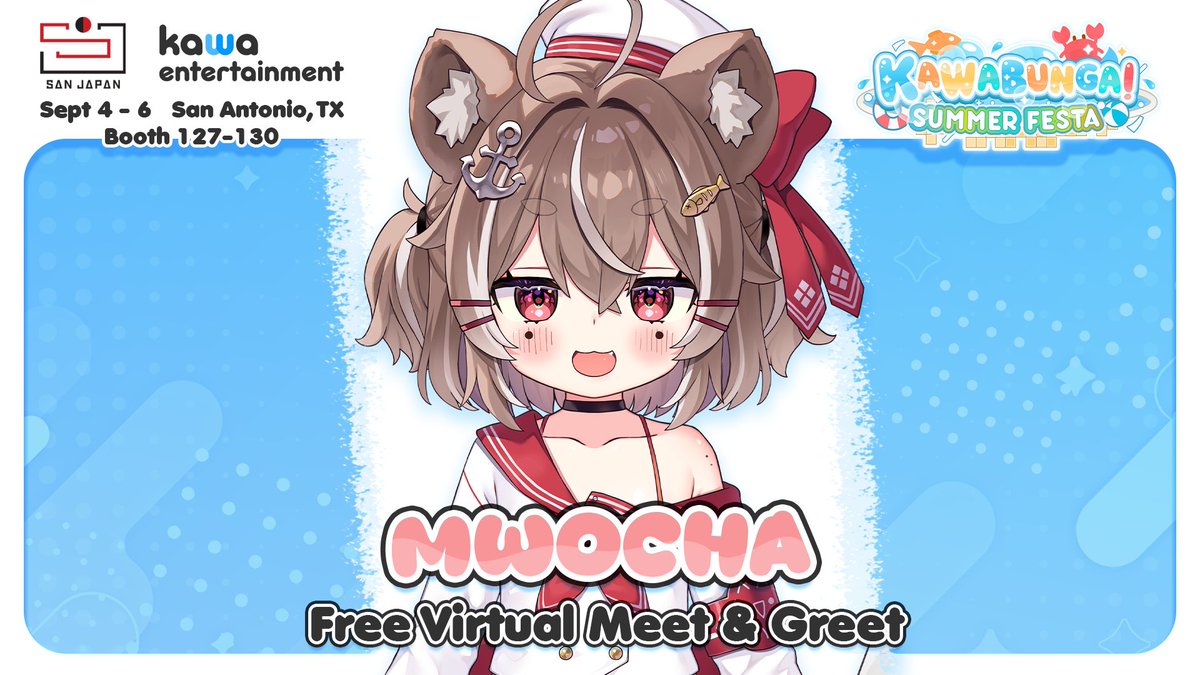 mwochaaa's tweet photo. 📢 ˎˊ˗  SAN JAPAN PERFORMANCE AND M&G ‼️
TEXAN GOOBAHS!! i’ll be at SAN JAPAN THIS FRIDAY AND remotely thanks to Kawa!! 📦‼️🤎

PERFORMANCE
╰┈➤ FRIDAY SEPTEMBER 4TH 3:30 PM CDT
MEET & GREET
╰┈➤ SUNDAY SEPTEMBER 6TH 2:00 PM CDT