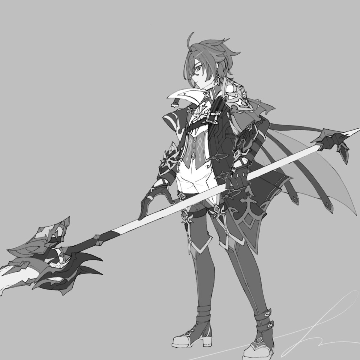 reusasasa's tweet photo. でけた！完全に己の癖で描いたﾛ～～～～ｴﾝ。
せっかく描いた足が見えないのツラいので差分も提出。 https://t.co/LbqfM7eyI5