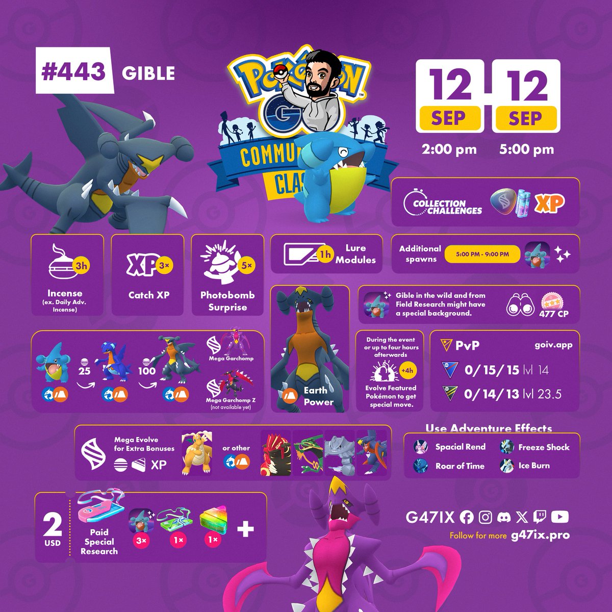 g47ix's tweet photo. Gible will be featured during September Community Day Classic! 🐉✨

Evolve Gabite to get Garchomp with the Charged Attack Earth Power.

Please note: During September, we won’t get a regular Community Day, only Community Day Classic.

#PokemonGO