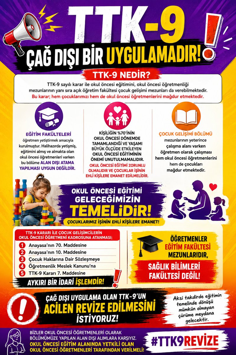 Edanur_Yslbdk7's tweet photo. Çocuklarımızın ilk öğretmeni, alanının uzmanı olmalı.
Okul Öncesi Öğretmenliği = Eğitim Fakültesi
TTK 9 nolu karar acilen güncellenmeli❗
#ttk9revize https://t.co/VI2n6Iy4Os