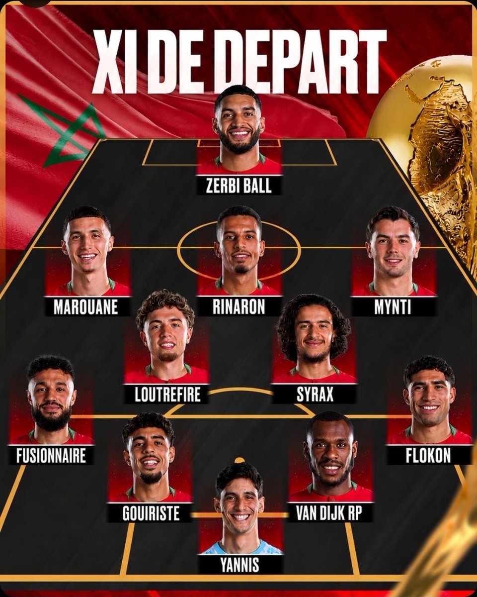 ParocFFL_'s tweet photo. La composition de nos parocain ce soir contre palgerie ❤️🇲🇦 https://t.co/zCQCd7U5hQ