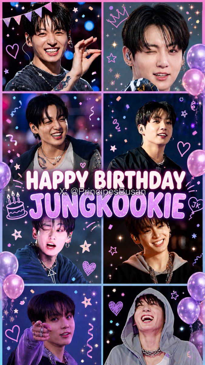 PrincipesBusan's tweet photo. .  🎊 𝗛𝗔𝗣𝗣𝗬 𝗕𝗜𝗥𝗧𝗛𝗗𝗔𝗬 𝗝𝗨𝗡𝐆𝗞𝗢𝗢𝗞𝗜𝗘 🥳
⟬ ⟭🧢⟬ ⟭ 　★ ♡
 (  •‿• )つ ♡  🎉 ¡ Golden Maknae ¡ ✨
 (つ　  )           ✨♡ ★
 ｜     _つ  🥳 🎁 🎊 🎈🎂
  し´          
🥳Feliz cumpleaños número 29, a mi querido yerno, alias “El Conejito de saliva picante”. Al guapísimo, adorable y sexi Golden Magnae.. Al súper talentoso y todo terreno Jeon Jungkook! 🐰⛓️🖤

🙏Que la vida te siga bendiciendo con mucha alegría, felicidad y sobre todo amor!! 

#Jungkook
#HappyBirthdayJungkook
#JungkookDay