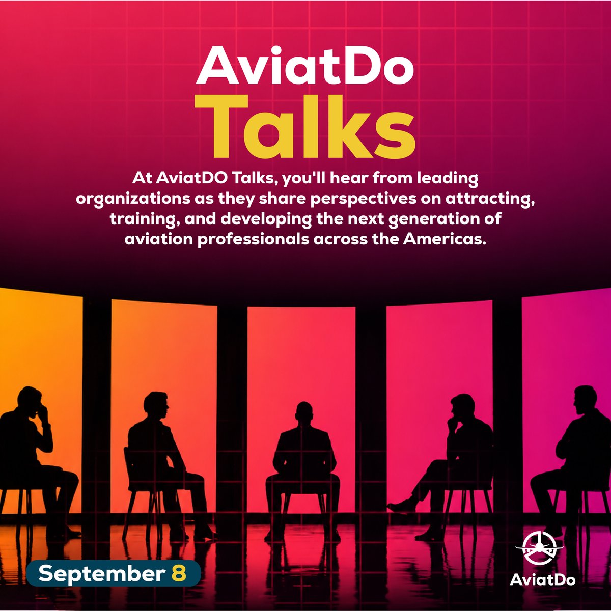 AviatDO's tweet photo. The future of aviation is built today. ✈️
Join us on September 8 for AviatDO Talks, where industry leaders will share perspectives on the talent shaping aviation across the Americas. https://t.co/bOonAqeD1p https://t.co/xUqXv2591h