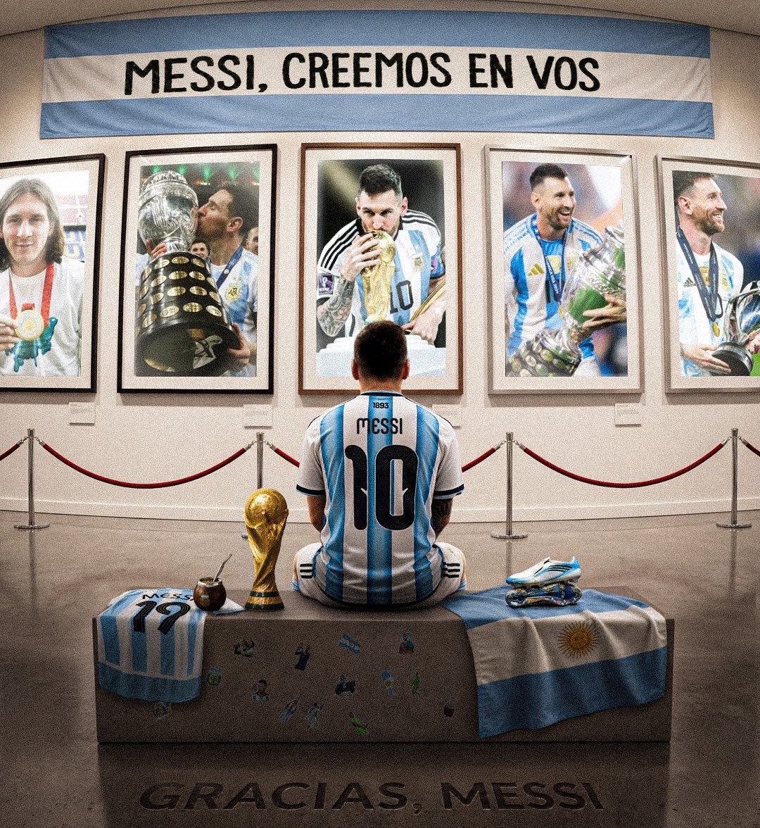 IndiaGrowthDesk's tweet photo. 🇦🇷 AN ERA HAS COME TO AN END 

Lionel Messi has announced his retirement from international football, bringing the curtain down on a remarkable 21-year journey with Argentina.

207 matches. 125 goals. 2 Copa América titles. 1 World Cup.

From the heartbreak of multiple final defeats to lifting the World Cup in Qatar in 2022, Messi leaves as Argentina’s most-capped player and all-time leading scorer.

“The decision hurts, but I understand that the time has come.”

Thank you for everything, Leo. 🐐🇦🇷

#Messi #LionelMessi #Argentina #Football