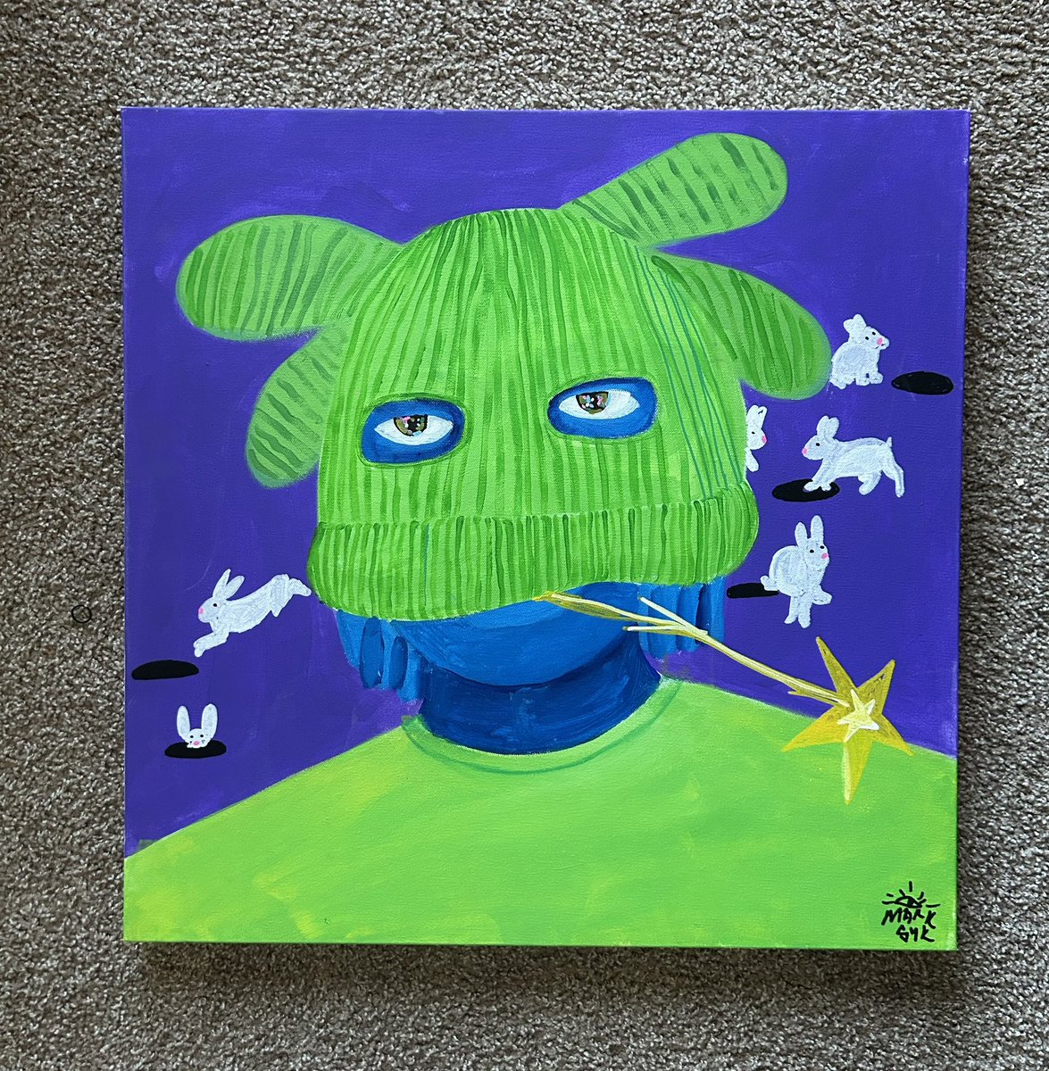 MARKBLUESYK's tweet photo. Artist here selling these 24x24 gallery wrapped paintings for $300 each message me if interested  or comment below #artforsale #paintingsforsale #forsale https://t.co/pugHmNwI63