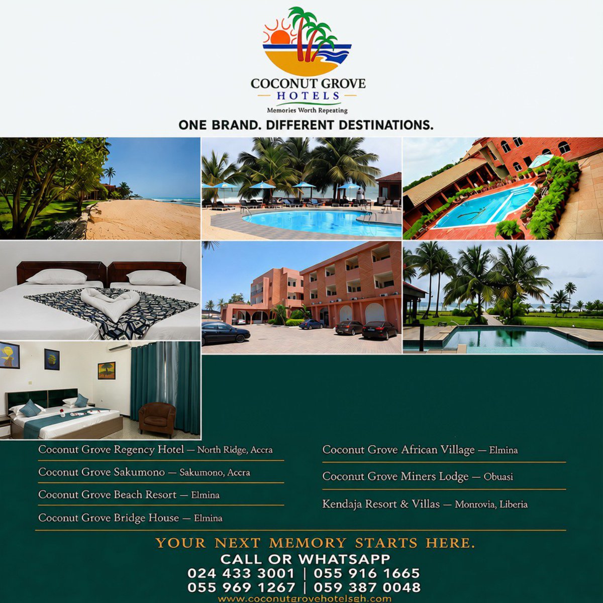 BridgeHouseElm's tweet photo. One brand, different destinations 👌
Coconut Grove Hotels; Memories worth repeating 🥂

#idealdestination #countlessmemories #coconutgrovehotels #placestovisitinghana #experienceghana https://t.co/vj7J8zQguw