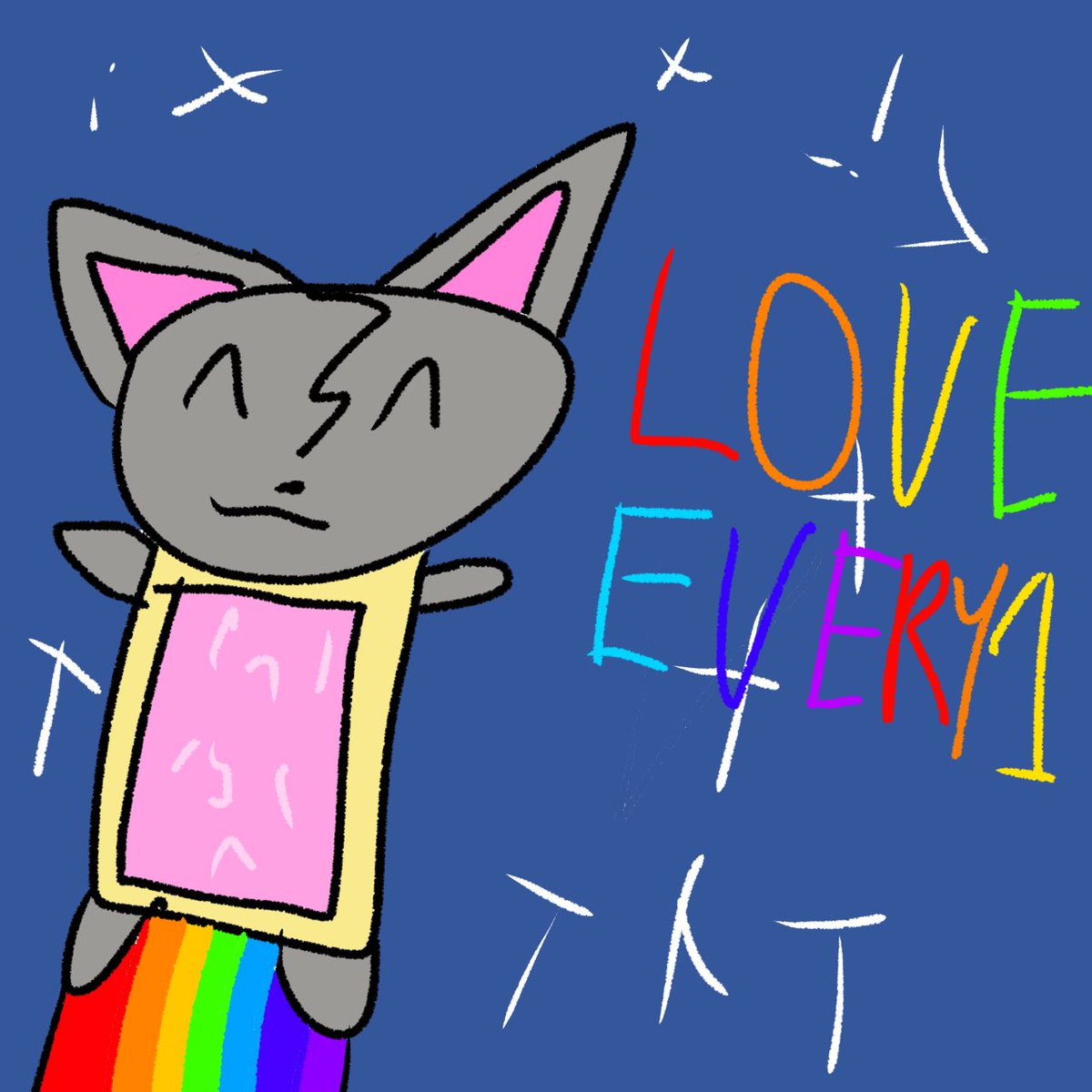 StaircaseJr's tweet photo. More Nyan Cat art. LOVE EVERY1 https://t.co/ica3H2Bonz