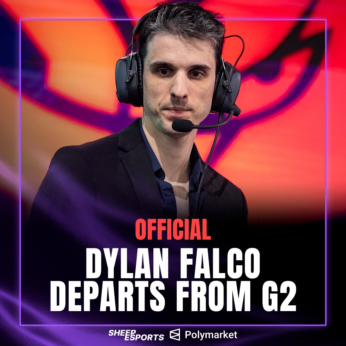 Sheep_Esports's tweet photo. [OFFICIAL] Former Head Coach Dylan Falco 🇨🇦 parts ways with G2 Esports, as announced by the organization.

He is one of the most tenured coaches in Western League of Legends, with 14 LEC titles and over 15 international appearances. https://t.co/ZsbM8V868Z