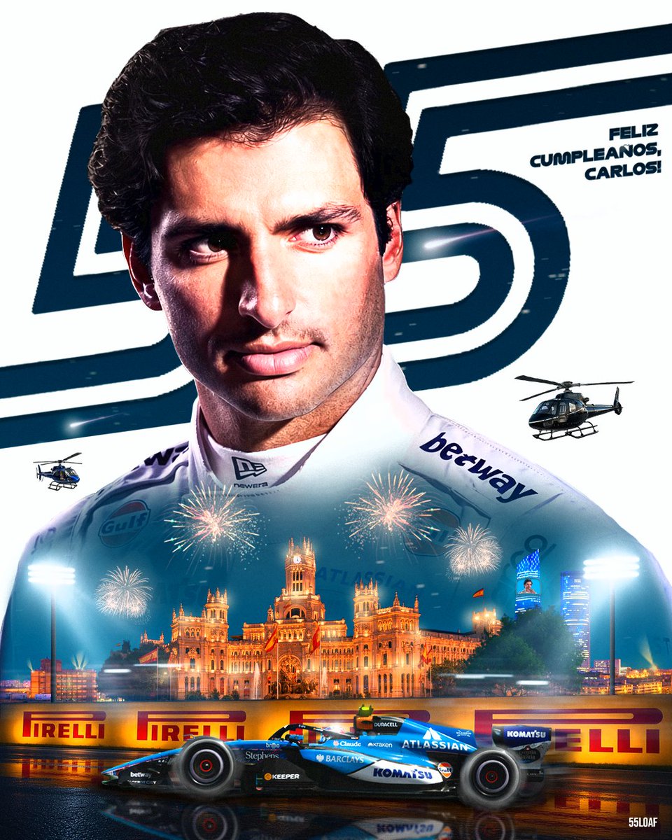 55loaf's tweet photo. feliz cumpleaños carlos sainz! 🥳

birthday poster by me https://t.co/SVre6JVoaO