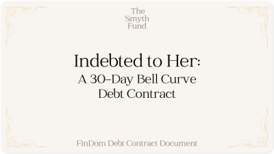 TheSmythFund's tweet photo. Another Item Sold! Indebted to Her: A 30-Day Bell Curve Debt Contract by Ms Smyth of The Smyth Fund { FinDom Debt Contract Document } https://t.co/SvH7nP04YV https://t.co/qyZTrxJpEZ