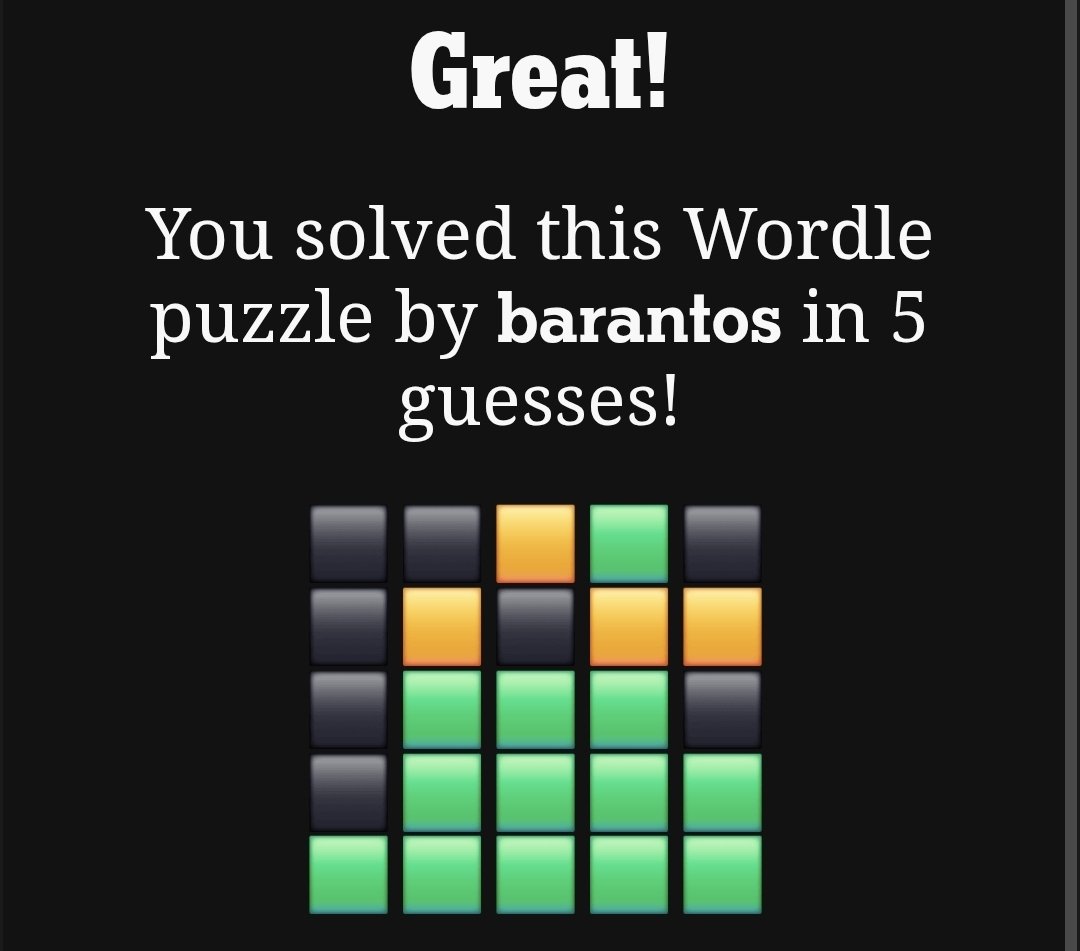 MackIsHereish's tweet photo. harder than it should've been lwk forgot it wasn't regular wordle https://t.co/vYWs1gAkKo