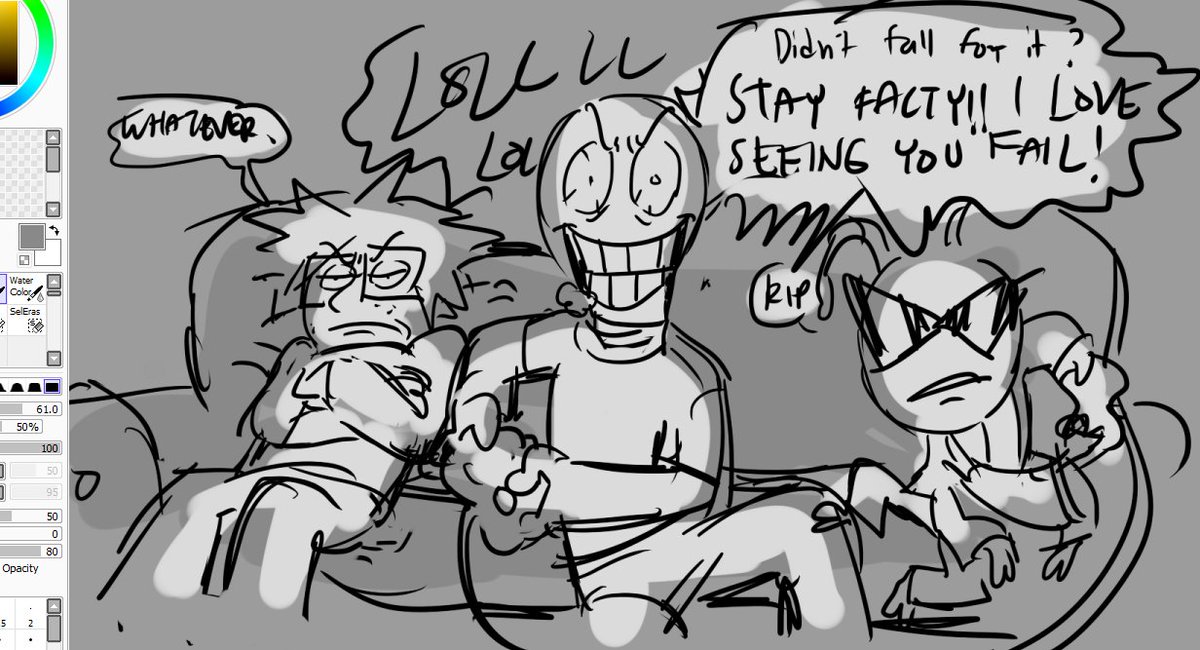 IFsaccount1's tweet photo. Very low effort comic i made of Bogie trying to ragebait Facty while I was reviewing for exams (read alt!!) https://t.co/wv2ghHx7vS