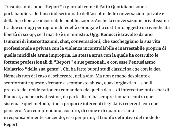 Phastidio's tweet photo. Credo che questo impeccabile commento di @gdcaiazza possa essere sintetizzato con un bel 
"Non temo Report in sé, temo Report in me"

La lezione della saga Ranucci-Lavitola che non abbiamo imparato https://t.co/UR79st6O8Y https://t.co/EYooOUUann