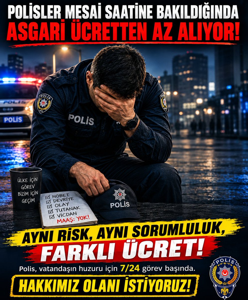Sametkrdmn_01's tweet photo. Polis 260 saat çalışıp hakkını alamıyor.
#polisemesaiücreti https://t.co/oPjHZc4ExR