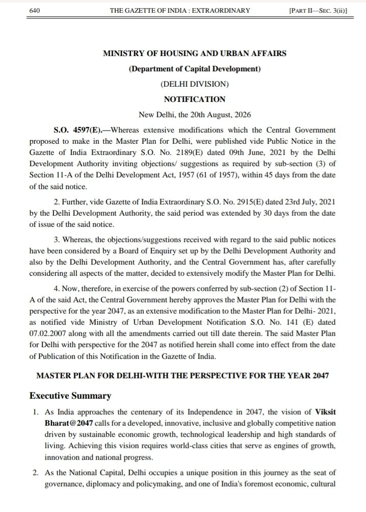 h_pongilath's tweet photo. click 👇 🔗 to download -
“MASTER PLAN FOR DELHI-WITH THE PERSPECTIVE FOR THE YEAR 2047” (20th August 2026)
https://t.co/hW9LvxVbMX
#Delhimasterplan #MasterplanDelhi https://t.co/mkNBfWGoTj
