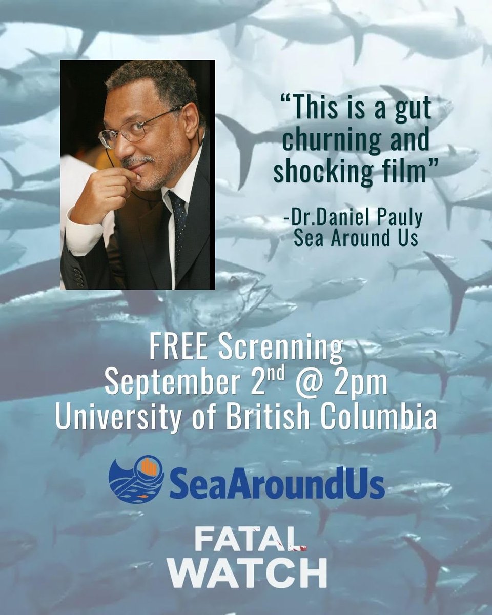 GreenpeaceCA's tweet photo. 🎬 FATAL WATCH: Vancouver screening! This eye-opening doc shines a light on the stories of fisheries observers—the people on the frontlines of ocean accountability.

📍 Wed. Sep 2 @ 2PM Room 107, Aquatic Ecosystems Research Laboratory (AERL), UBC-2202 Main Mall
(no need to rsvp) https://t.co/1K0XrHaQlY