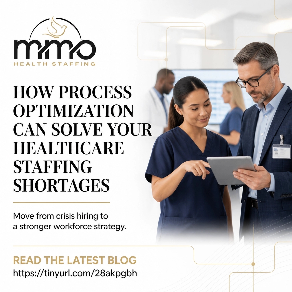 mmonursing's tweet photo. Check out our latest blog on our website: How Process Optimization Can Solve Your Healthcare Staffing Shortages. Explore smarter staffing strategies for stronger care. https://t.co/vs1SkwWbIN #MMOHealthStaffing #HealthcareStaffing https://t.co/BNvgD8zMMC