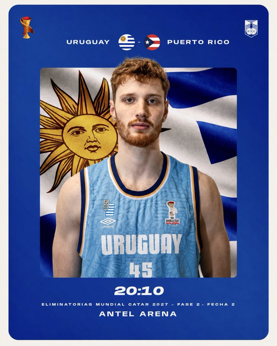 DSCbasquet's tweet photo. 𝐋𝐮𝐧𝐞𝐬 𝐝𝐞 𝐬𝐞𝐥𝐞𝐜𝐜𝐢𝐨́𝐧🇺🇾

Duelo internacional para Mateo https://t.co/cDutlyjGjS