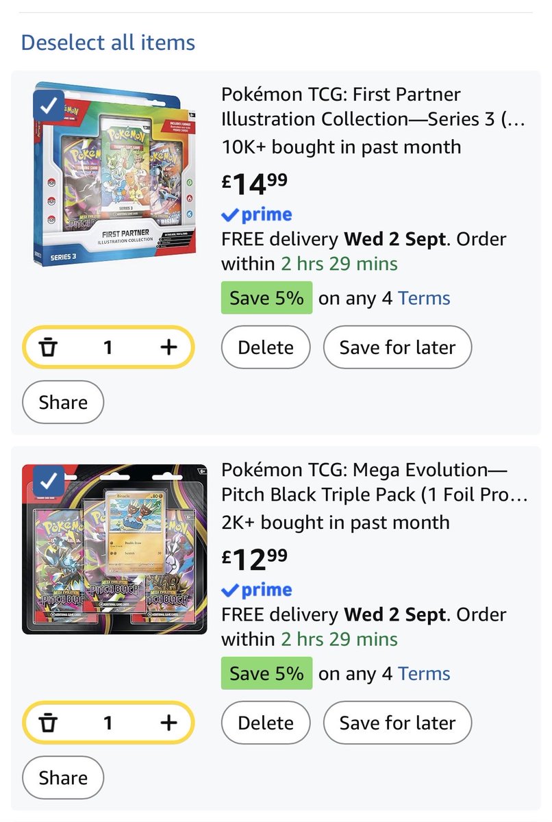 pixelvibestulp's tweet photo. @pokemondealsuk I got invite just a couple of minutes ago for only two things but the invitation I got was only for the pitch black never got email inviting to buy first partner 3. Thanks to the link you have with all the products I could check that I was available to buy first partner 3 https://t.co/zuUim8RaVF