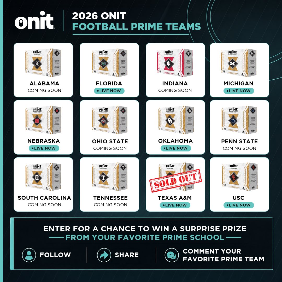 onitathlete's tweet photo. Texas A&amp;M Prime boxes are the first team to sell out! 

Congrats to the winner of our giveaway over on Instagram, who is taking home 3 Aggie autos🤩

Head over to @onitathlete on IG so you can enter to win for the next team that sells out! https://t.co/BAcEJpvtPa
