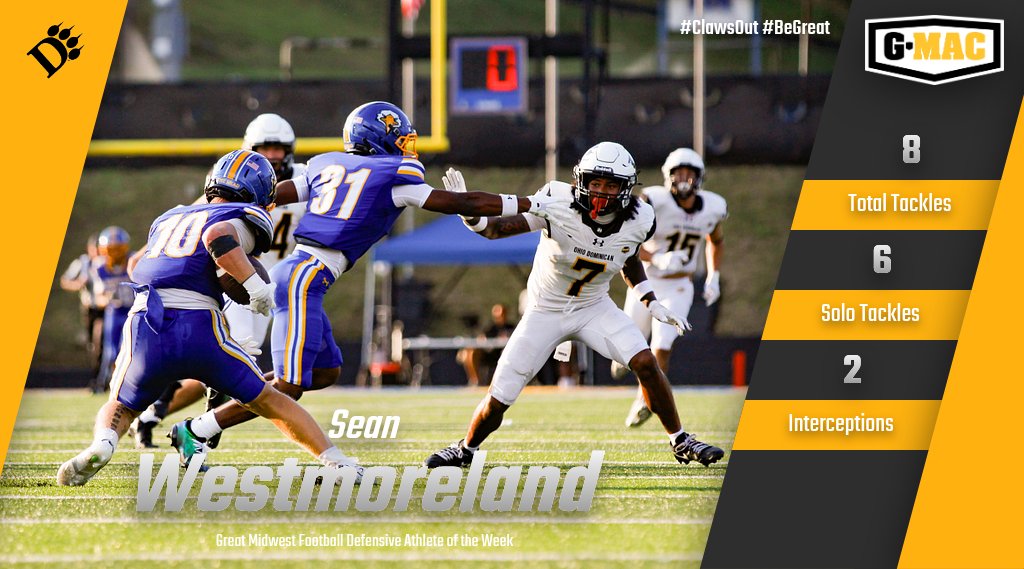 ODUAthletics's tweet photo. Two of our guys were named #GreatMidwest Athletes of the Week after the Morehead State win! #ClawsOut

Ian Furlong - Special Teams
Sean Westmoreland - Defensive https://t.co/OqVTBPohlm