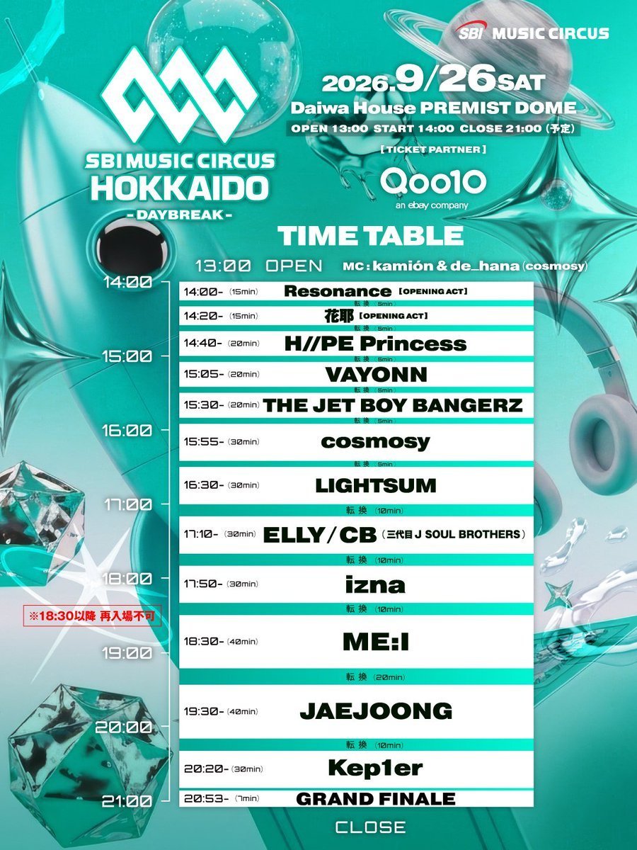 KEP1ERBRASlL's tweet photo. 📢 | Kep1er será um dos HEADLINERS do 'SBI Music Circus Hokkaido'.

A performance delas começará as 08:20h e terá 30 minutos, sendo a última apresentação da noite. Estima-se que Festival terá um público de 55 mil pessoas.

#Kep1er #케플러
@official_kep1er @kep1er_jp https://t.co/wE9YcpxJeB