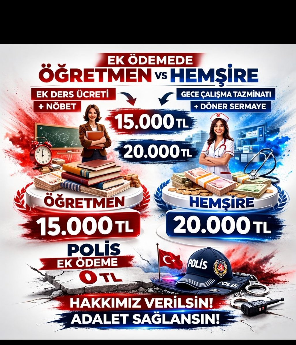 alpyazga's tweet photo. Eşit işe eşit ücret Sn @MuratBakan_35 Abi 
#polisemesaiücreti https://t.co/g8kkG3TyvE