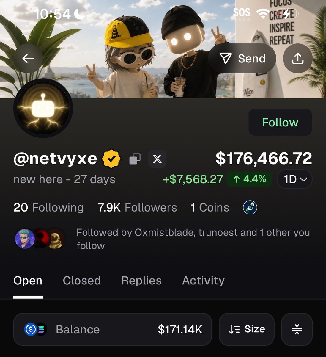 a1lon9's tweet photo. what an incredible come up

just 3 weeks ago he had less than 100 followers and $2,000 in his account

this is why we do it.

Sent from my Pumpfun App https://t.co/uwB5cRf0YB