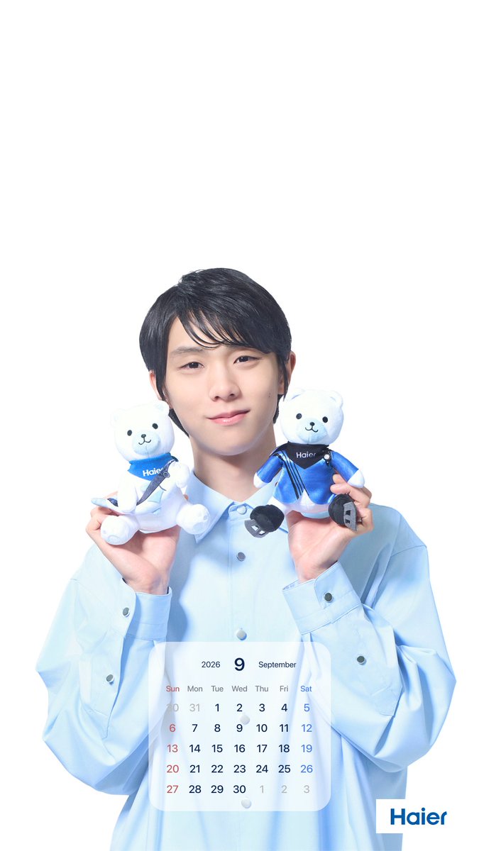 HaierJapan's tweet photo. ＼🌕9月カレンダー🌕／

今月の『#羽生結弦 さんオフショット壁紙カレンダー』はこちら✨️

レイト、ゆづとと一緒の仲良しショット！
今月も素敵な1か月になりますように💫

#Haier
#Haier_YUZU https://t.co/W6cpJ0ei6k