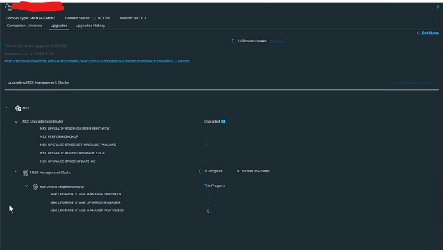 vExpert's tweet photo. Upgrading VMware Cloud Foundation (VCF) 9.0.2 to 9.1: The Ultimate Step-by-Step Runbook Phase 5 – #vExpert Mohammed Viquar Ahmed https://t.co/6glX2lUZVH https://t.co/0fC1InOOt6