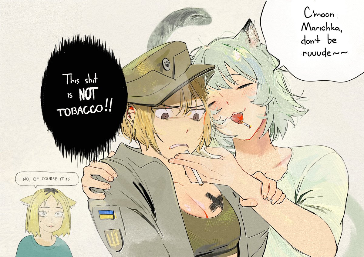 usergore_'s tweet photo. drunkard cats are bullying a war veteran in broad daylight. the nation weeps.

#mariverse #yanineko https://t.co/7t9scGdTiJ