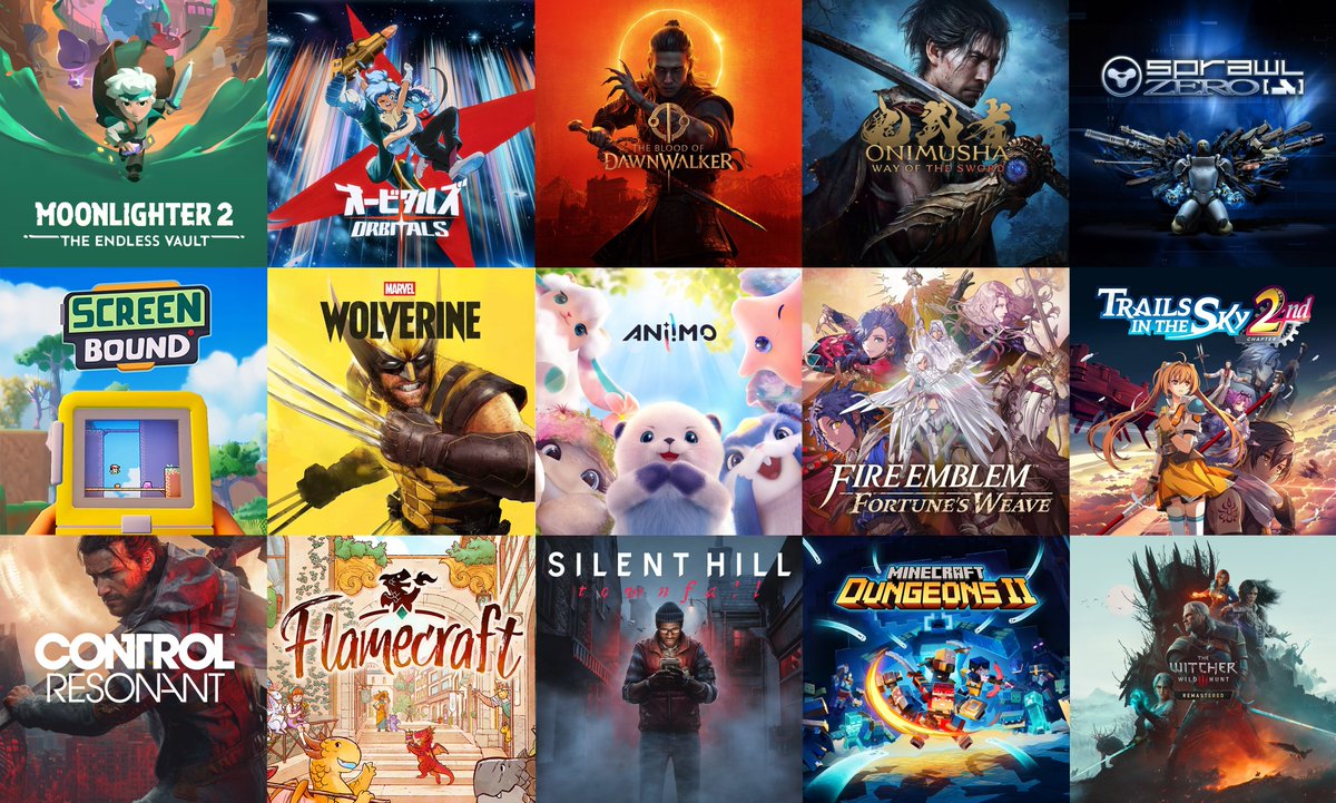 shinobi602's tweet photo. September 2026 Games | What are we buying?

9/2: Moonlighter 2
9/3: Orbitals
9/3: Blood of Dawnwalker
9/4: Onimusha: Way of the Sword
9/8: Sprawl Zero
9/10: Screenbound
9/15: Marvel's Wolverine
9/16: Aniimo
9/17: Flamecraft
9/17: Fire Emblem: Fortune's Weave
9/17: Trails in the Sky: 2nd Chapter
9/24: Control Resonant
9/24: Silent Hill: Townfall
9/29: Minecraft Dungeons 2
9/29: The Witcher 3: Wild Hunt Remastered
