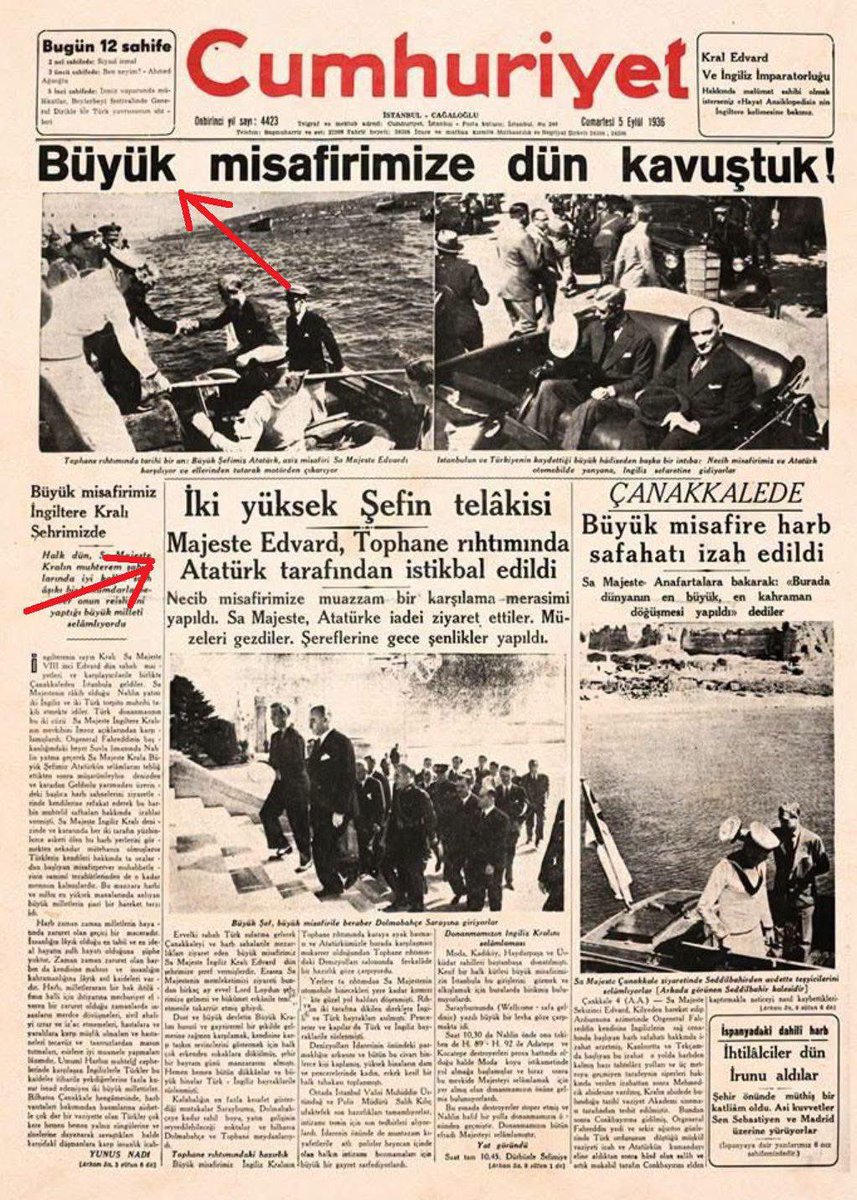 Black_Mamba1730's tweet photo. -Osmanlı Padişahları HAİN
-Sultan Vahdettin İngiliz İŞBİRLİKÇİSİ
-Araplar bizi sırtımızdan vurdu

Ama 250 bin şehit verdiğimiz Çanakkale'ye saldıran İngiliz Kralı ise :
-Majeste Kral
-Büyük Misafir
-Kral Sekizinci Edvard
-Halk coşkuyla Kralı karşılıyor

Ulan siz nasıl bi belasınız be.!!