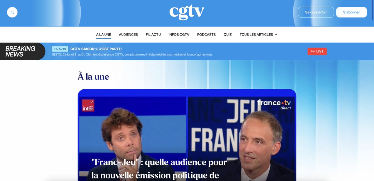 cgtvoff's tweet photo. 🙃 Sur les questions qui sont le plus revenues aujourd'hui, j'y réponds enfin !

𝟭) 𝗖𝗚𝗧𝗩 𝗲𝘀𝘁-𝗶𝗹 𝗹𝗶𝗯𝗿𝗲 ?

Je vois beaucoup de critiques sur les actionnariats révélés ces dernières heures. Des papiers, beaucoup de papiers. La jalousie suscite de la haine gratuite, et des tacles sans fondements. Sans avoir rien vu, les gens semblent déjà savoir ce que je vais faire.

Je croyais que l'on me connaissait depuis dix ans que je suis ici. N'ai-je pas toujours donné mon avis ? N'ai-je pas toujours balancé des infos sur tout le monde ?

Je continuerai de couvrir librement les mercato, les coulisses, de #BFMTV, de #TBT9, de #CàVous, de tous les programmes. Sans aucun parti pris.

Les actionnaires ont misé, je pense, sur moi, en toute connaissance de cause. Ils savent que je suis libre, corrosif, et que je me fous de tout et de tout le monde.

J'ose penser que des entrepreneurs comme eux se renseignent sur les profils sur lesquels ils misent. Et quand on leur dit que je me fiche de tout et de tout le monde, ils y vont quand même. Ils tapent même à la porte pour certains.

Effectivement que je suis reconnaissant car ils me font accomplir un rêve : celui de créer, d'entreprendre, de construire, de rêver du matin au soir et du soir au matin.

Est-ce que ça va m'empêcher de traiter librement de tous les sujets ? Non. Aucunement. Je ne vois pas l'intérêt du média si je dois tacler gratos LCI et encenser BFMTV, tacler graots Quotidien et encenser TBT9, tacler gratos 28 minutes et encenser C à vous. 

Et j'en passe, car d'autres actionnaires arrivent. On me reproche un "manque de transparence" sur leurs identités (cf @arretsurimages). Non. J'ai juste autre chose à faire que de révéler qui est actionnaire, quelle est la dilution de chacun, et quelle est la valo. On s'en tape. En tout cas, moi, je m'en tape.

Donc oui, CGTV restera libre. Je continuerai à balancer des infos. A analyser les audiences. A donner mon avis sur tout le monde et tout le temps.

Attendez de voir avant de dénigrer. C'est la promesse que je fais.

𝟮) 𝗤𝘂𝗮𝗻𝗱 𝗮𝗿𝗿𝗶𝘃𝗲 𝗹'𝗮𝗽𝗽𝗹𝗶 ?

Avant la fin de l'année, les développeurs ne pouvaient pas travailler en même temps sur le site et l'appli, c'était un travail titanesque accompli en moins de trois mois.

J'espère que la deadline nov/déc pourra être respectée !

𝟯) 𝗤𝘂𝗮𝗻𝗱 𝗮𝗿𝗿𝗶𝘃𝗲𝗻𝘁 𝗹𝗲𝘀 𝗮𝘂𝘁𝗿𝗲𝘀 𝗰𝗼𝗻𝘁𝗲𝗻𝘂𝘀 ?

C'est la surprise, c'est volontaire. On ne voulait pas balancer tout d'un coup. Un peu toutes les semaines. Aujourd'hui, le fil actu, les infos CGTV et les Notes de la rédac.

Dans la semaine, La Tête dans le PAF inondera vos réseaux. C'est une rubrique qui ne sera pas proposée sur le site.

Dans les prochaines semaines, Le quiz de la semaine, L'Audimètre et les Sondages viendront renforcer l'offre.

Sans compter l'offre podcasts, qui va occuper une place prédominante, et qu'on garde volontiers confidentielle pour l'instant.

𝟰) 𝗤𝘂𝗲 𝗱𝗲𝘃𝗶𝗲𝗻𝘁 𝗰𝗲𝘁𝘁𝗲 𝗽𝗮𝗴𝗲 𝗫 ? 

Elle devient le relais de tous les articles publiés sur le site, bien entendu, mais je tiens à conserver également ce que je suis ici, et le lien que j'ai acquis avec ma communauté, et consolidé.

Je pourrais choisir de tout déléguer à mes CM, de ne plus répondre à personne, de ne plus lire, de m'en ficher.

Ce n'est pas le cas. Je refuse de rompre le lien.

Je continuerai de tout lire, et de répondre au maximum de personnes.

𝟱) 𝗢𝘂̀ 𝗲𝗻 𝘀𝗼𝗻𝘁 𝗹𝗲𝘀 𝗯𝘂𝗴𝘀 ?

On ne s'attendait pas à avoir autant de monde qui se connecte et s'abonne gratuitement ou pas. Le mailing envisagé par les développeurs était inférieur à la demande réelle. Il y a donc eu un embouteillage.

Vous recevrez toutes et tous au fil de la semaine vos confirmations de transfert Substack, etc. 

Certains nouveaux abonnés payants ou pay-per-view ont eu du mal à avoir accès aux papiers

𝟲) 𝗤𝘂𝗶𝗱 𝗱𝗲𝘀 𝗮𝘂𝗱𝗶𝗲𝗻𝗰𝗲𝘀 𝗾𝘂𝗼𝘁𝗶𝗱𝗶𝗲𝗻𝗻𝗲𝘀 ?

Malheureusement, @Mediametrie me met des bâtons dans les roues et ne veut pas que je publie les audiences des chaînes info. C'est pourtant le sel du site, une promesse que j'aurais voulu tenir. 

Ca fragilise tout le modèle économique que j'avais mis en place et promu aux actionnaires. Ils le savent, et s'en fichent. Alors qu'on a des actionnaires en commun.

Je dois rencontrer le PDG de Mediametrie prochainement. J'espère trouver une solution pérenne. Car je ne veux surtout pas le conflit. 

Je pense qu'on peut travailler ensemble sans que ça les fragilise... et sans que ça me fragilise. Vulgariser les audiences, révéler tout cela, promouvoir le travail de Médiamétrie me semble une promesse intéressante. C'est dommage.