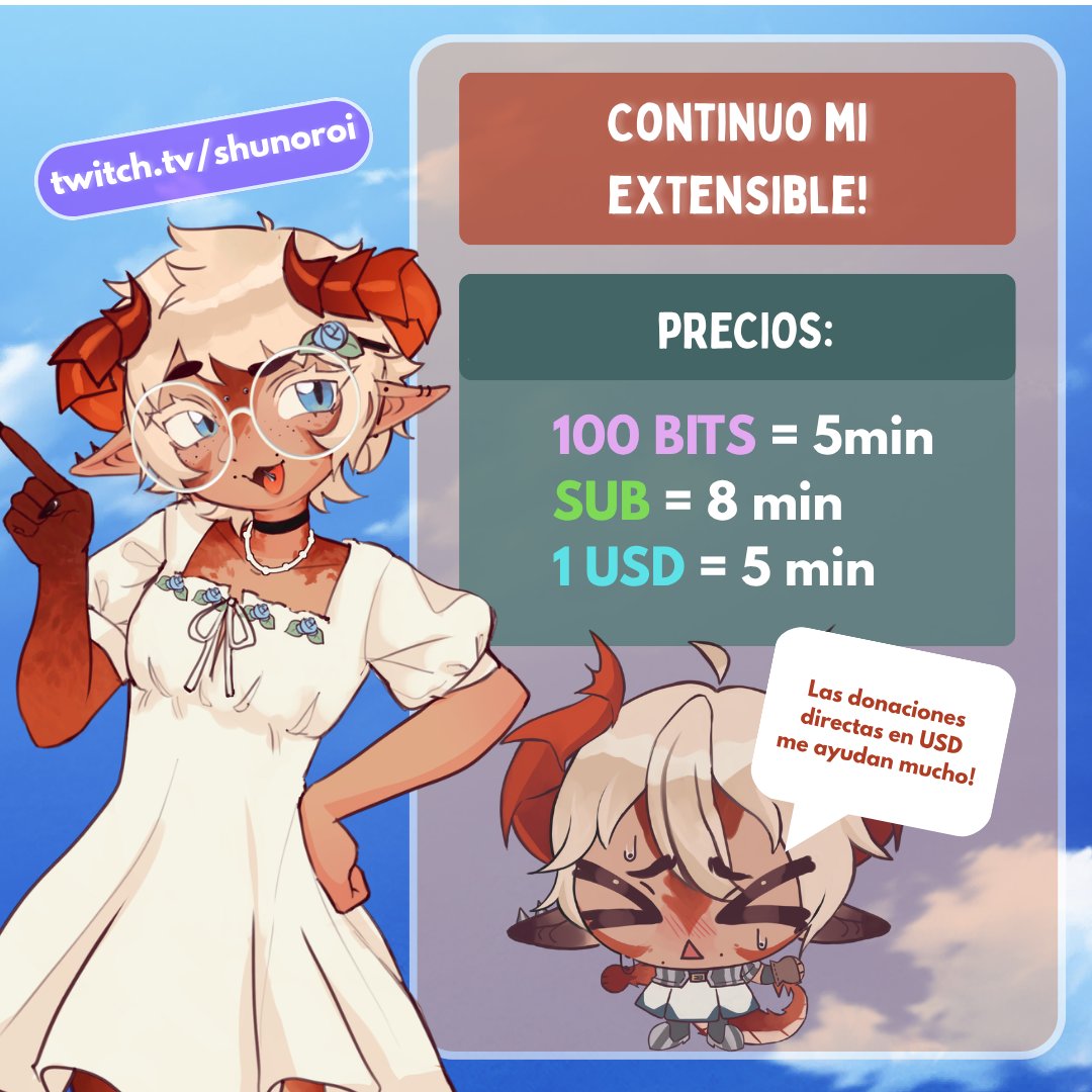 shu_noroi's tweet photo. Eyy papus como muchos sabran mi situación sigue complicada asi que voy a estar retomando mi Extensible este 1 de Septiembre c: Mil gracias por todo el apoyo que me dan 🩷 https://t.co/wGaNFrQluC