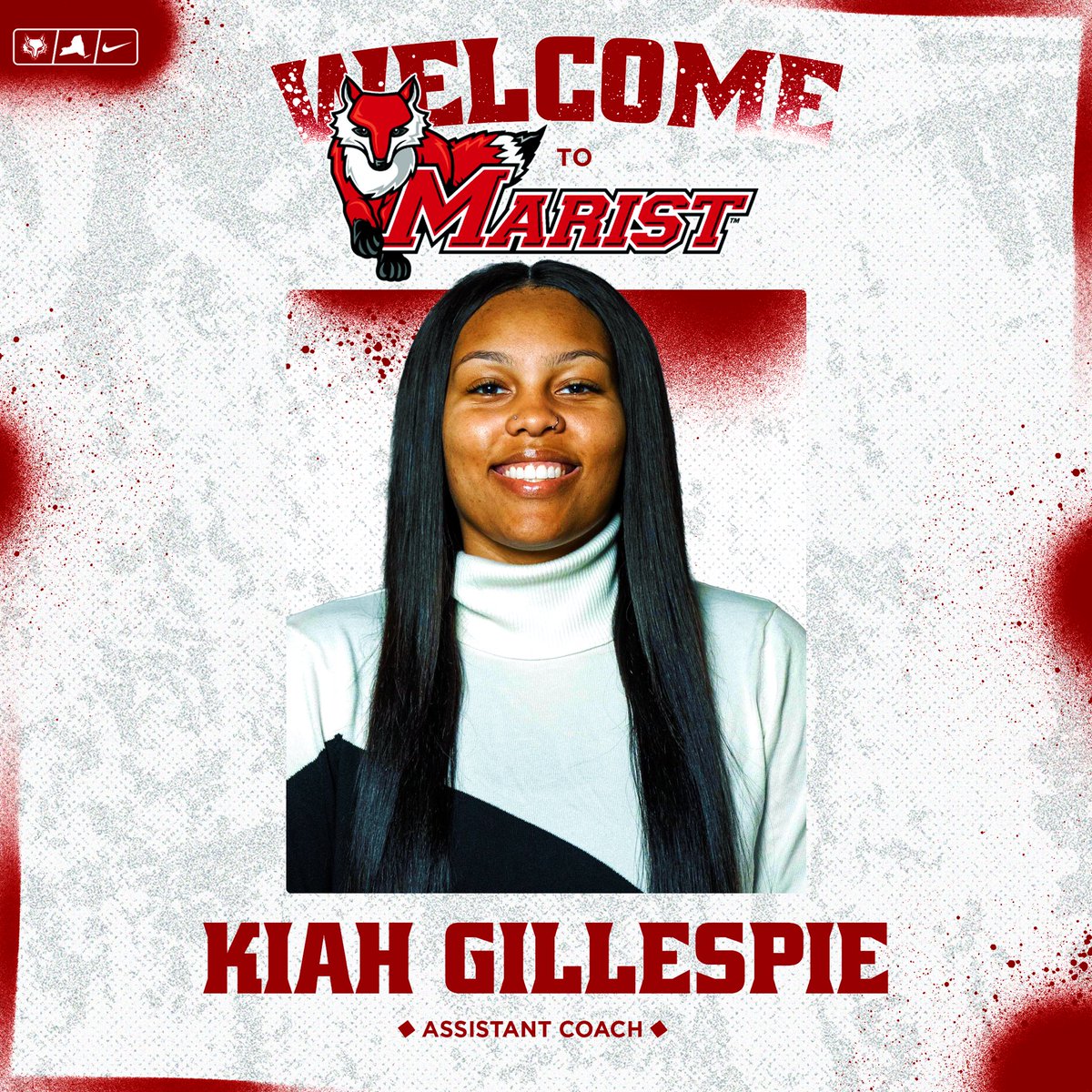 MaristWBB's tweet photo. Welcome back, Coach Kiah! 🦊❤️

Kiah Gillespie returns to complete our staff for the 2026-27 season! https://t.co/Kv5QTJ637m