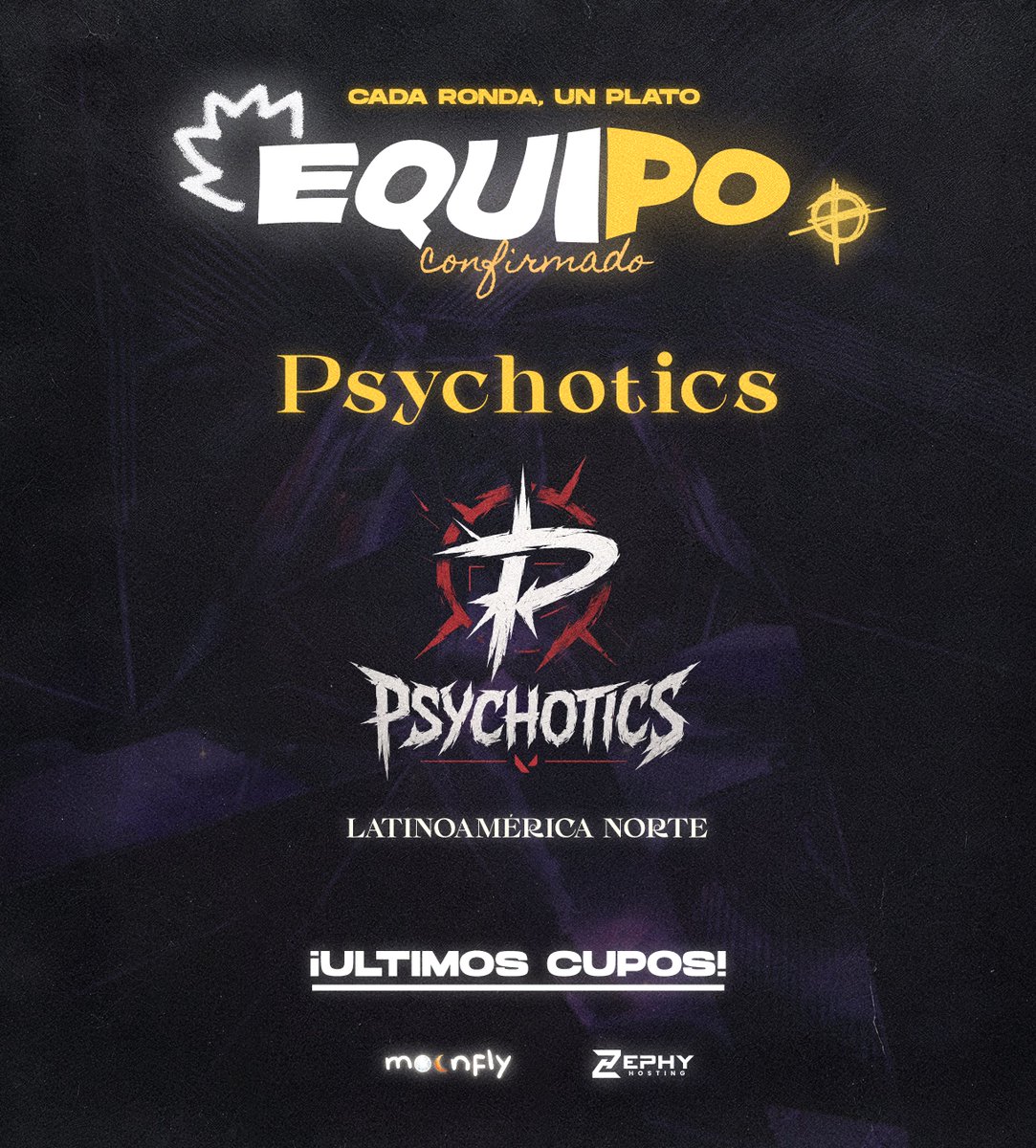 moonfly_es's tweet photo. 🧠 BIENVENIDOS #Psychotics

La locura también juega. 🌀
Psychotics llega a ALL IN. ⚡
📅 4 DE SEPTIEMBRE - NORTE

🇦🇷 22:00 HS | 🇨🇱 21:00 HS | 🇲🇽 19:00 HS

Nos vemos en el servidor.
#AllInSeries https://t.co/pngZiEENvj