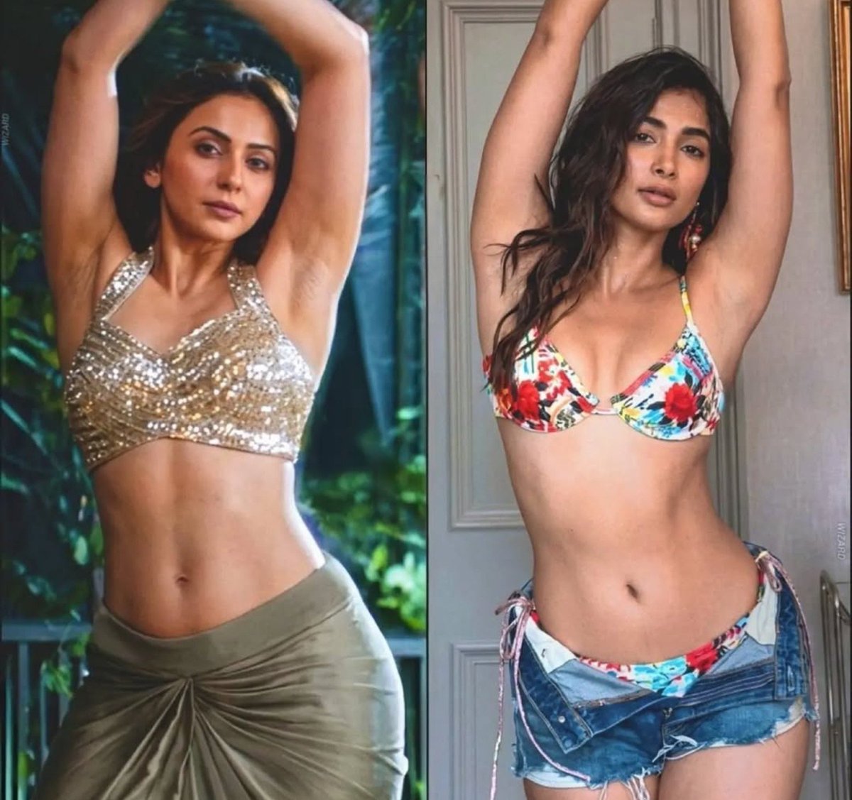actresschoose's tweet photo. #rakul vs #pooja https://t.co/fgRm5QDKnr
