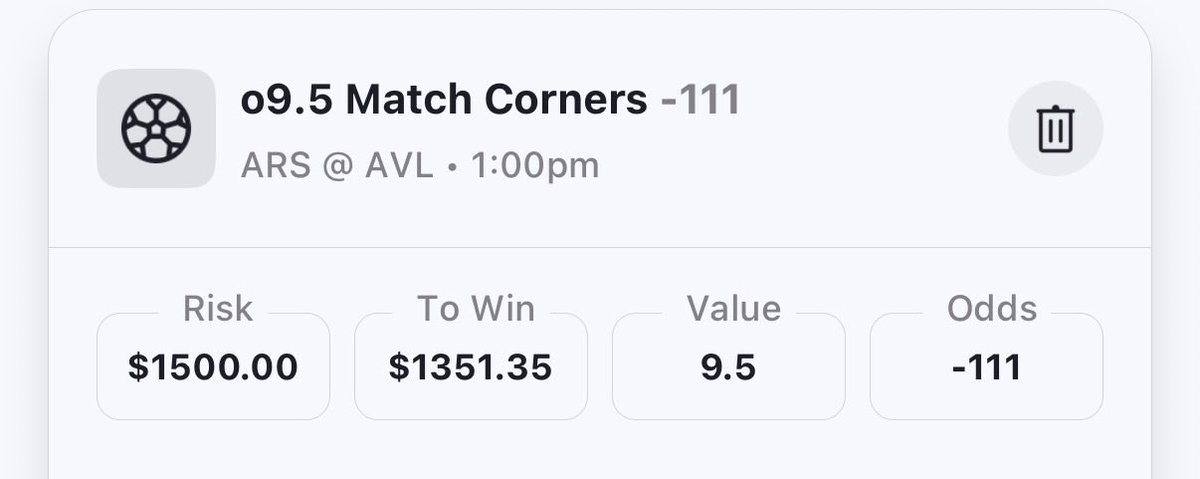 JCPICKS_10's tweet photo. โฝ Aston Villa ๐ Arsenal
๐ฏ Over 9.5 Cรณrners
๐ฐ Cuota: -111 (1.90)
๐ JC Score: 7.8/10
๐ Edge: +5.4%
๐ต 1U
#JCPicks #PremierLeague #Arsenal #AstonVilla #Betting https://t.co/nzAKk5sYDa
